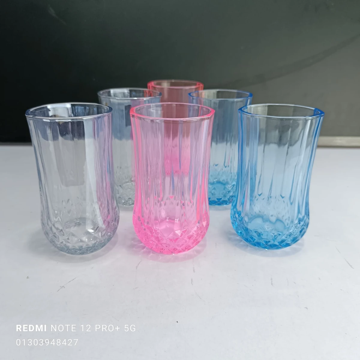 6 pcs Colour Daimond Glass set - Image 5