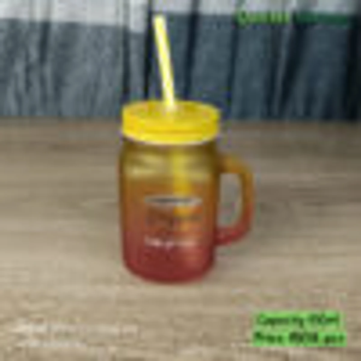 Creative Colourful 450ml Drink Juice Cup with Handle and Straw - Image 5