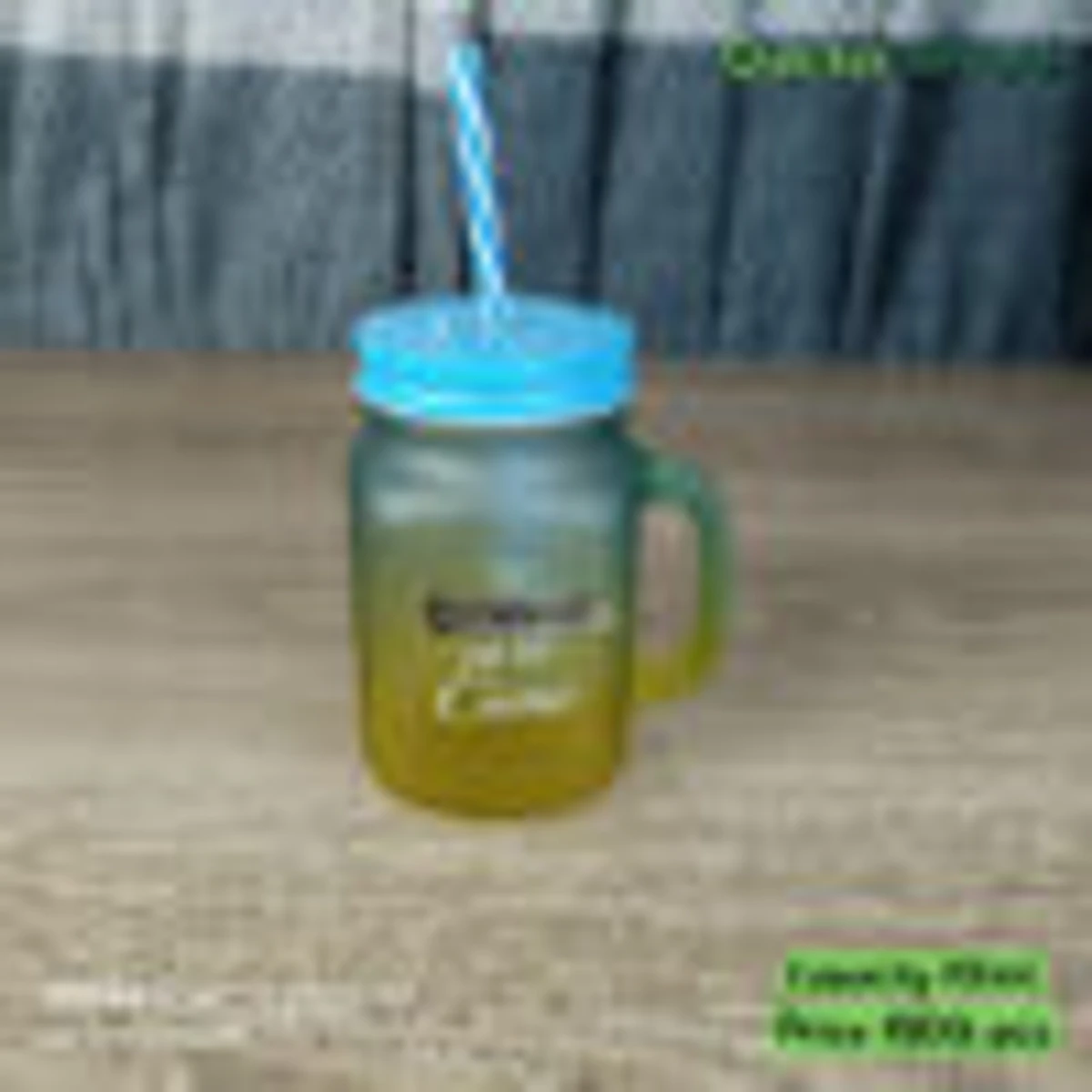 Creative Colourful 450ml Drink Juice Cup with Handle and Straw - Image 4