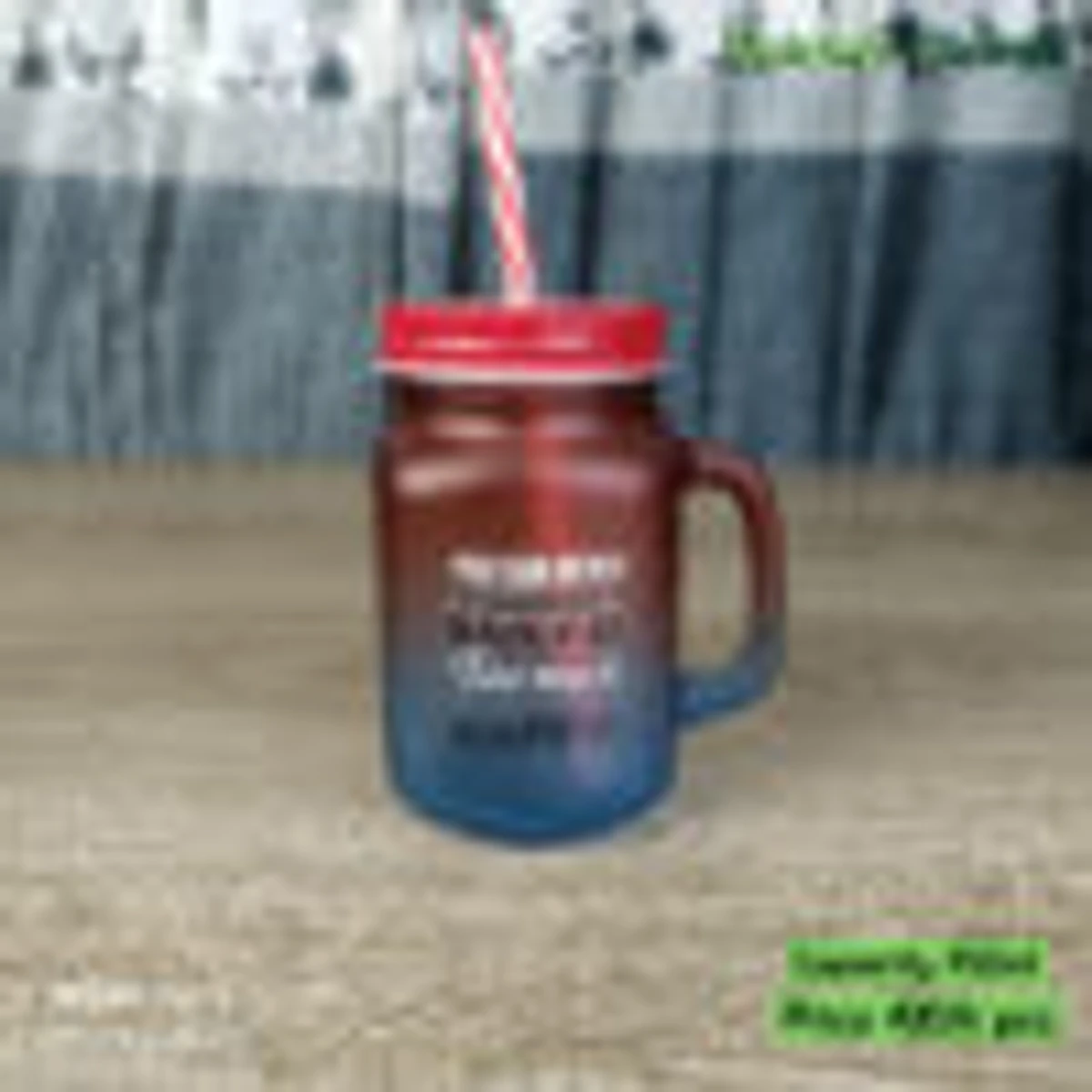 Creative Colourful 450ml Drink Juice Cup with Handle and Straw - Image 3