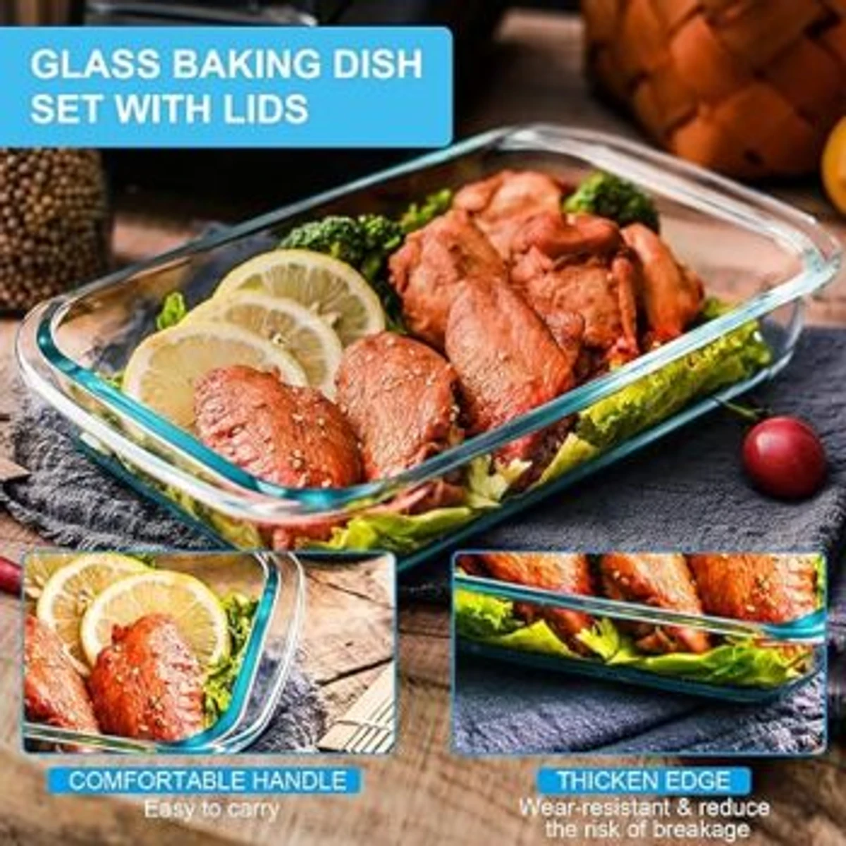 Oven Proof Glass Serving Dish (4pcs Set)